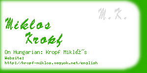 miklos kropf business card